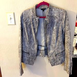 White House Black Market Python jacket zip up size 14